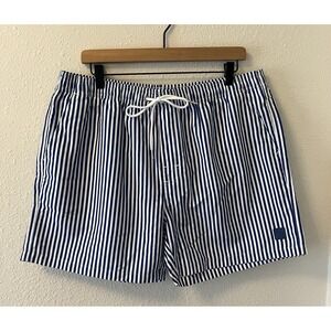 Youngla Men's Swim Trunks Shorts Size XXL Blue White Striped Mesh Lining Classic